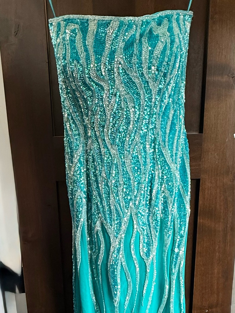 Teal Sequin Prom/pageant dress